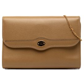 Borsa a tracolla Dior in pelle marrone con catena Marrone Marrone chiaro