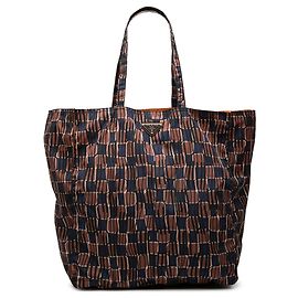 Prada Brown Tessuto Stampato Tote Brown