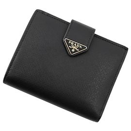 Prada Bi-fold Wallet in Black Saffiano Black