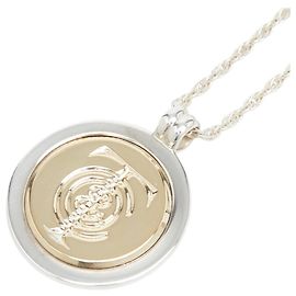 Colar com Pendente Moeda Tiffany & Co. T&C Prata Dourado
