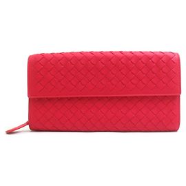 Bottega Veneta Intrecciato Leder Geldbörse lang Rot