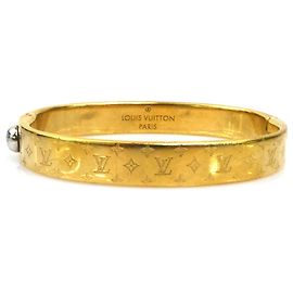 Louis Vuitton Gold Metal Bangle Bracelet Golden