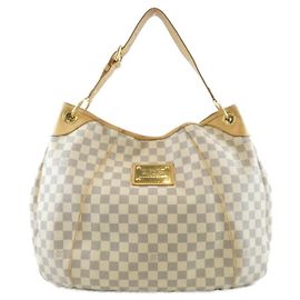 Bolsa de Ombro Louis Vuitton Damier Azur Galliera GM Branco Azul