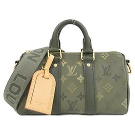 Louis Vuitton Monogram Surplus Keepall Bandoulière 25cm Boston Bag Green Khaki