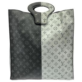 Bolsa de mão Louis Vuitton Monogram Split Tote Preto Prata