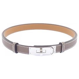 Hermès Cinto Hermes Kelly 18mm Bege
