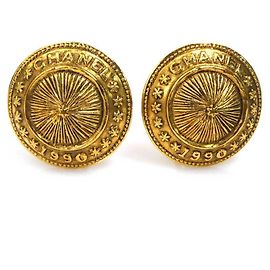 Boucles d'oreilles clips Chanel Gold Doré