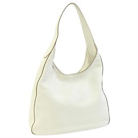 Sac à épaule Prada en cuir Off-White Autre Blanc cassé