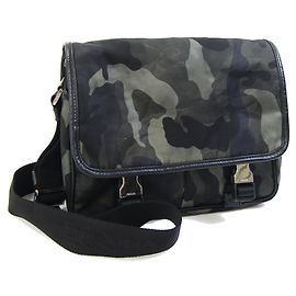 Bolsa de ombro Prada em nylon cáqui Marrom Preto Verde Caqui