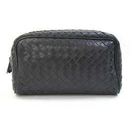 Bottega Veneta Intrecciato Pouch Anthrazitgrau