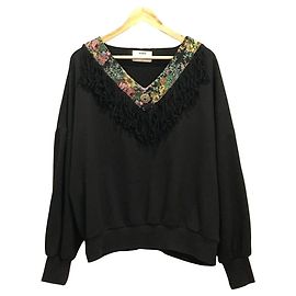 Autre Marque jouetie Concho Sweatshirt mit Fransen Schwarz