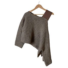 Autre Marque Pull court en maille ADORE Open Shoulder Marron