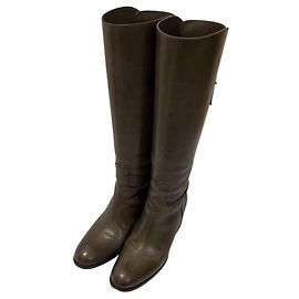 Autre Marque Botas longas de couro Sartore Marrom Preto
