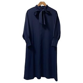 Autre Marque Robe trapèze avec nœud STYLE DELI Bleu Bleu Marine