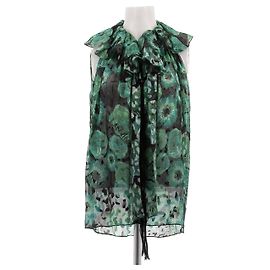 Lanvin Top transparente estampado Verde