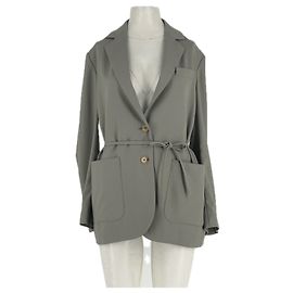 Autre Marque Wolljacke zum Binden Grün