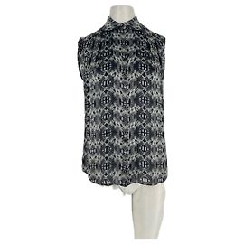 Autre Marque THEYSKENS' THEORY Patterned Silk Shirt Grey Grey