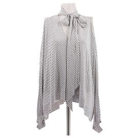 Top de jersey a rayas Balenciaga Blanco Blanco