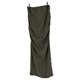 Autre Marque Falda midi de algodón caqui James Perse Standard Caqui