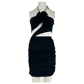 Magda Butrym Schwarzes Viscose Kleid Schwarz