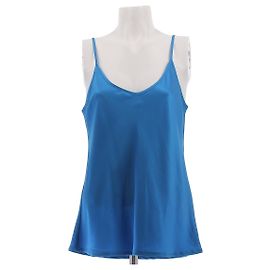 DMN Blue Silk Satin Top Blue