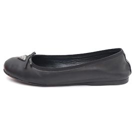 Prada Ballerine con logo Triangle Nero