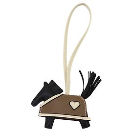Hermès Hermes Rodeo Robeo Coeur PM Handbag Charm Black Taupe