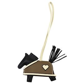 Hermès Hermes Rodeo Robeo Coeur PM Handbag Charm Noir Taupe