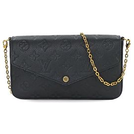 Louis Vuitton Monogram Empreinte Pochette Felicie Chain Wallet Preto