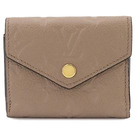 Louis Vuitton Monogram Empreinte Portefeuille Zoe Tri-fold Leather Wallet Grey