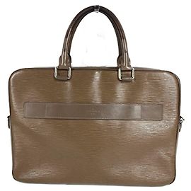 Louis Vuitton Epi Leather Briefcase Brown Beige