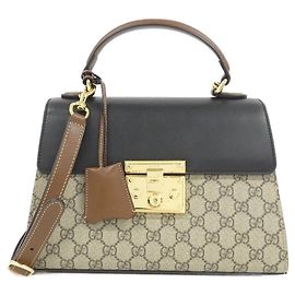 Bolsa Gucci Padlock Marrom Preto Bege