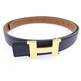 Hermès Cinto Reversível Hermes Mini Constance 24mm Marrom Preto