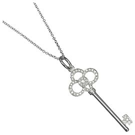 Pingente Crown Key Tiffany & Co. em ouro branco 18K com diamantes Prata