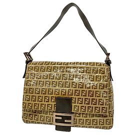 Borsa a secchiello a tracolla Fendi Zucchino Mamma Marrone Beige