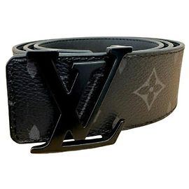 Cintura in pelle nera Louis Vuitton Monogram Eclipse Nero