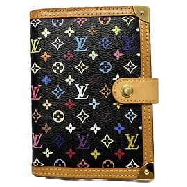 Louis Vuitton Multicolor Agenda PM Notebook Cover Black Multiple colors