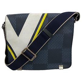 Borsa a tracolla Louis Vuitton Damiera Attitude District MM Blu navy