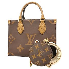 Borsa Louis Vuitton Monogram Giant Reverse OnTheGo PM Marrone