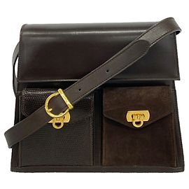 Bolsa de ombro Salvatore Ferragamo em couro marrom Gancini Marrom