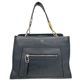 Fendi Black Leather Handbag Black