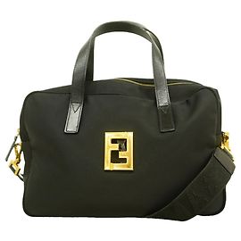 Fendi Black Nylon Handbag Black