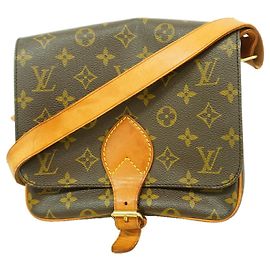 Borsa a tracolla Louis Vuitton Monogram Cartouchiere MM Marrone