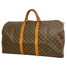 Borsa Louis Vuitton Boston Monogram Keepall 60 Marrone