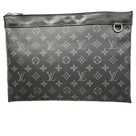 Louis Vuitton Monogram Eclipse Pochette Discovery Clutch Bag Black