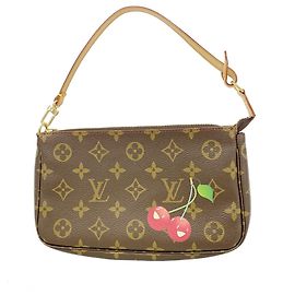 Louis Vuitton Monogram Cherry Pochette Accessoires Marron Rouge