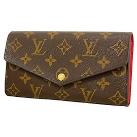 Louis Vuitton Monogram Portefeuille Sarah Long Wallet Red