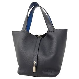 Hermès Borsa Hermes Picotin Lock MM Eclat Blu