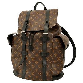 Sac à dos Louis Vuitton Monogram Macassar Christopher MM Marron