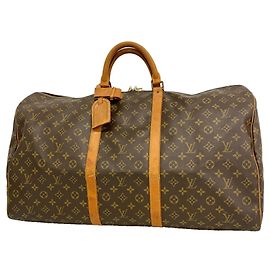 Louis Vuitton Brown Boston Monogram Keepall 60 Marron